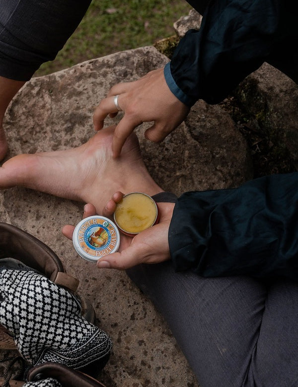 Badger Foot Balm applied after hiking
