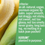 Product standards and certifications for Hurraw! Organic Lip Balm - Banana with Baobab 4.8g