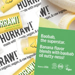 Product and flavour details for Hurraw! Organic Lip Balm - Banana with Baobab 4.8g