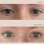 Before and after results from INIKA Organic Lash and Brow Serum