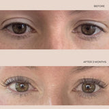 Before and after results from INIKA Organic Lash and Brow Serum
