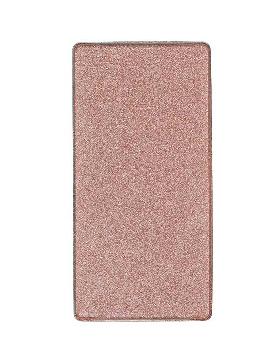 A rectangular pan of Benecos Beauty ID Palette Highlighter Refill - Rosé Illuminance 3g features shimmery rose gold vegan powder with a smooth, sparkling surface, perfect for adding a luminous glow.