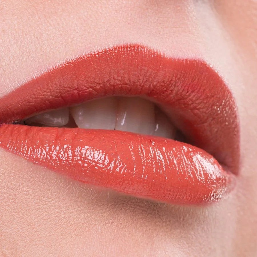 Close-up lips wearing Benecos Natural Lipstick