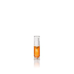 Biologi Bg Defence Anti-Pollution Serum 5ml mini in a clear pump bottle with golden-orange serum and a Bg label, standing on white with a faint reflection.