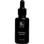 Biologi By Blackberry Seed Oil 30ml in an opaque black glass bottle with a black dropper cap and white By label, standing upright on white.