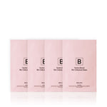 Biologi Hydra Boost Bio Cellulose Sheet Mask four-pack, shown as four overlapping pink single-use sachets with black branding on white.