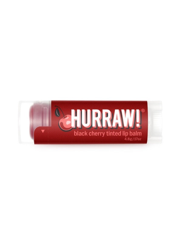 Overhead view of Hurraw! Organic Lip Balm - Black Cherry 4.8g