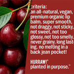 Product standards and certifications for Hurraw! Organic Lip Balm - Black Cherry 4.8g