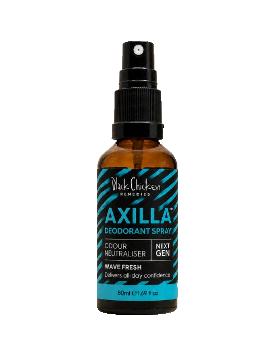 Black Chicken Remedies Axilla Natural Deodorant Spray Wave Fresh 50ml — front pack shot on white