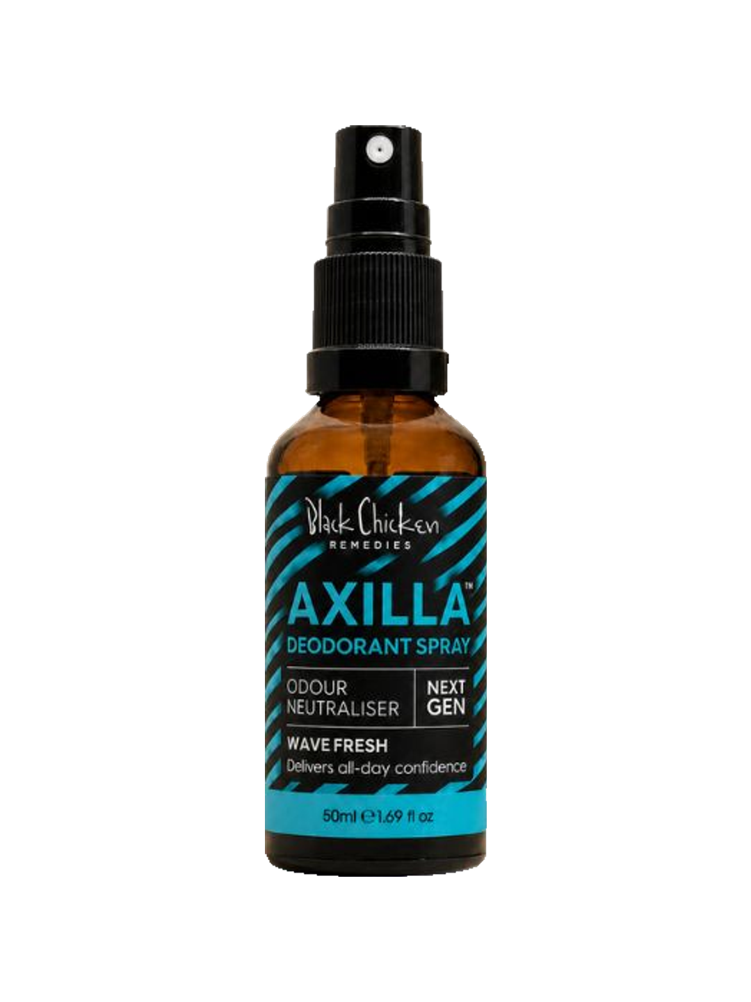 Black Chicken Remedies Axilla Natural Deodorant Spray Wave Fresh 50ml — front pack shot on white