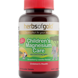 Herbs of Gold Children's Magnesium Care 60 tablets bottle, strawberry-vanilla flavour