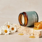 Calm Tallow Balm styled with chamomile flowers and honey – Thrive Tallow Calm Tallow Balm 100ml