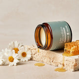 Calm Tallow Balm styled with chamomile flowers and honey – Thrive Tallow Calm Tallow Balm 100ml