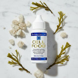 Cellfood Original Concentrate flat lay with sea minerals and seaweed