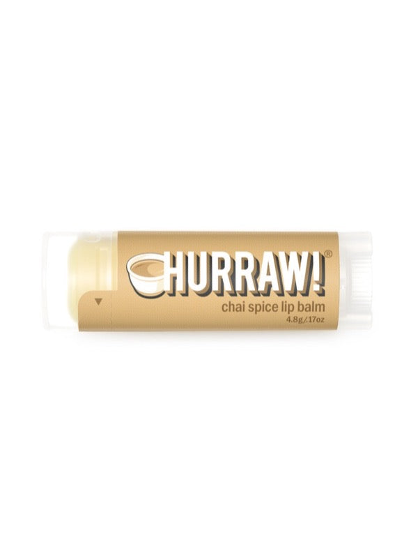 Overhead view of Hurraw! Organic Lip Balm - Chai Spice 4.8g