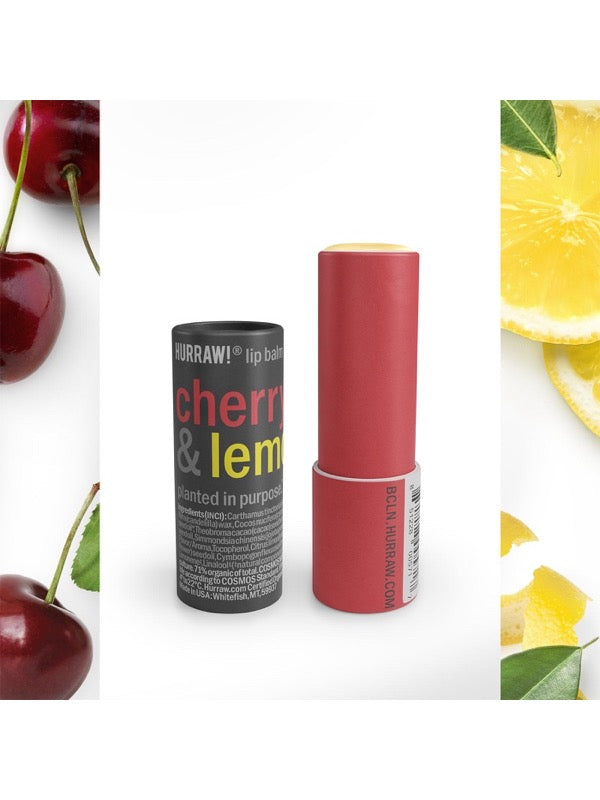 Open product view of Hurraw! Cherry & Lemon Lip Balm 4.8g