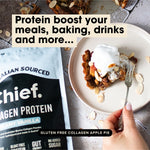 Gluten-free apple pie made with CHIEF Creamy Vanilla Collagen Protein