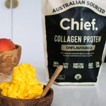 CHIEF Unflavoured Collagen Protein styled with a nourishing breakfast