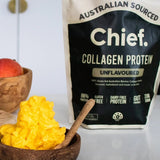 CHIEF Unflavoured Collagen Protein styled with a nourishing breakfast