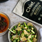 Prepared meal styled with CHIEF Unflavoured Collagen Protein