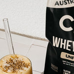Chief Unflavoured Whey Protein with prepared drink