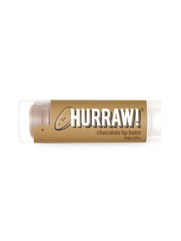 Overhead view of Hurraw! Organic Lip Balm - Chocolate 4.8g