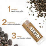Ingredients and product information for Hurraw! Organic Lip Balm - Chocolate 4.8g