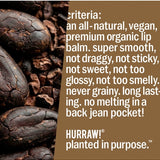 Product standards and certifications for Hurraw! Organic Lip Balm - Chocolate 4.8g