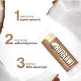 Ingredients and product information for Hurraw! Organic Lip Balm - Coconut 4.8g