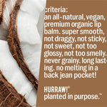 Product standards and certifications for Hurraw! Organic Lip Balm - Coconut 4.8g