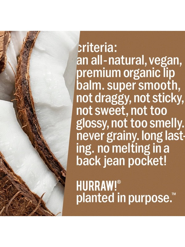 Product standards and certifications for Hurraw! Organic Lip Balm - Coconut 4.8g