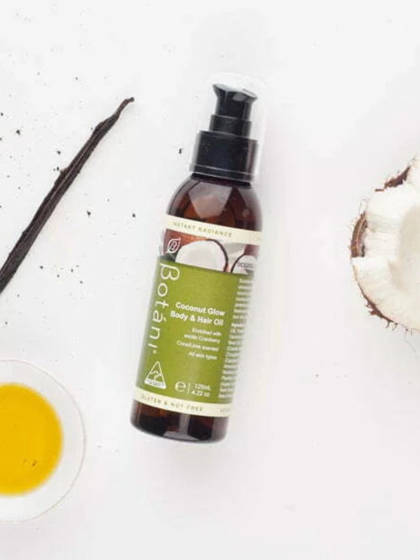 Botani Coconut Glow Body & Hair Oil 125ml — body and hair oil with coconut and vanilla