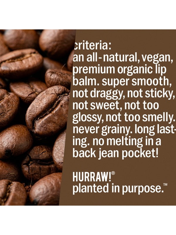 Product standards and certifications for Hurraw! Organic Lip Balm - Coffee 4.8g