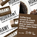 Product and flavour details for Hurraw! Organic Lip Balm - Coffee 4.8g