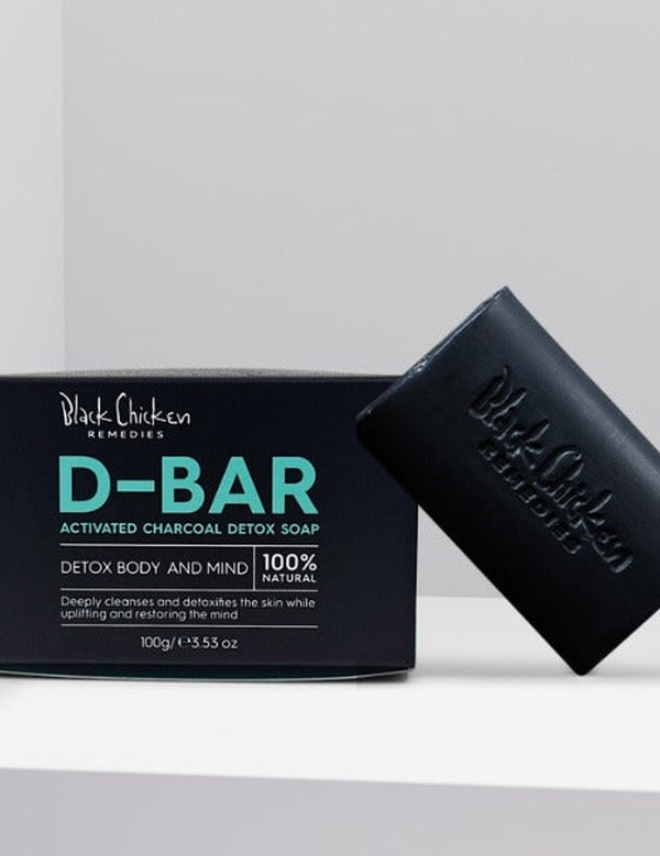 Australian Made Charcoal Soap – Black Chicken Remedies D-Bar Activated Charcoal Detox Soap 100g