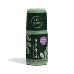 Green deodorant bottle with 'a bit hippy' branding on a white background