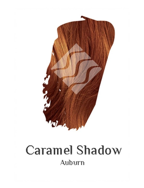 Desert Shadow Organic Hair Colour – official Auburn hair-colour result swatch, shade Caramel Shadow, SKU Cara-100
