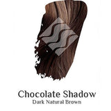 Desert Shadow Organic Hair Colour – official Dark Natural Brown hair-colour result swatch, shade Chocolate Shadow, SKU Choc-100