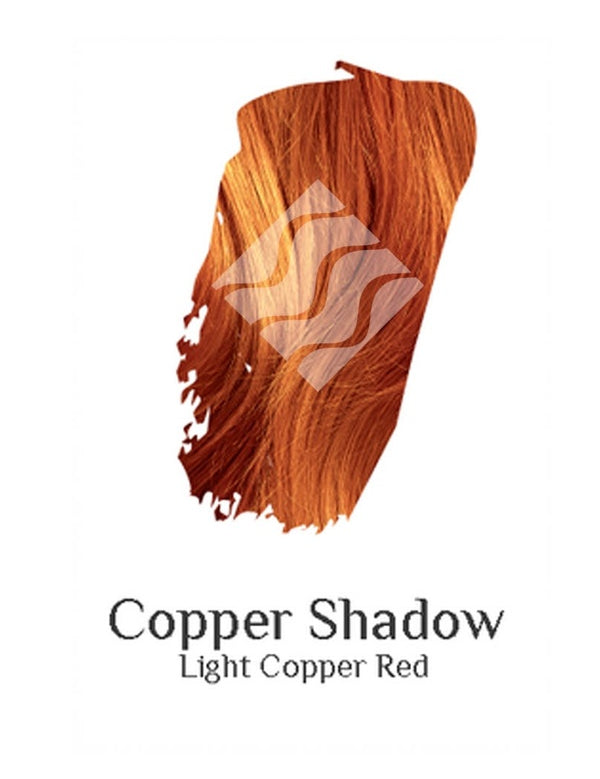 Desert Shadow Organic Hair Colour – official Light Copper Red hair-colour result swatch, shade Copper Shadow, SKU Copp-100
