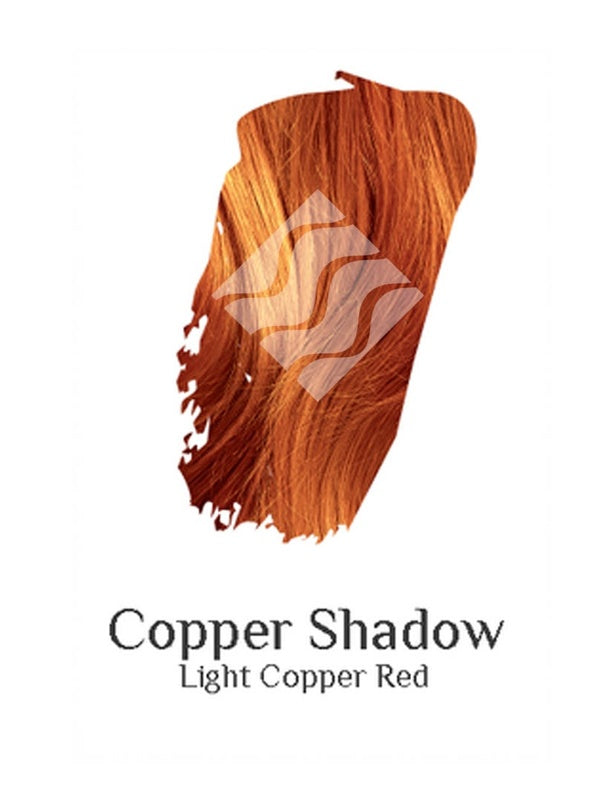 Desert Shadow Organic Hair Colour – official Light Copper Red hair-colour result swatch, shade Copper Shadow, SKU Copp-100