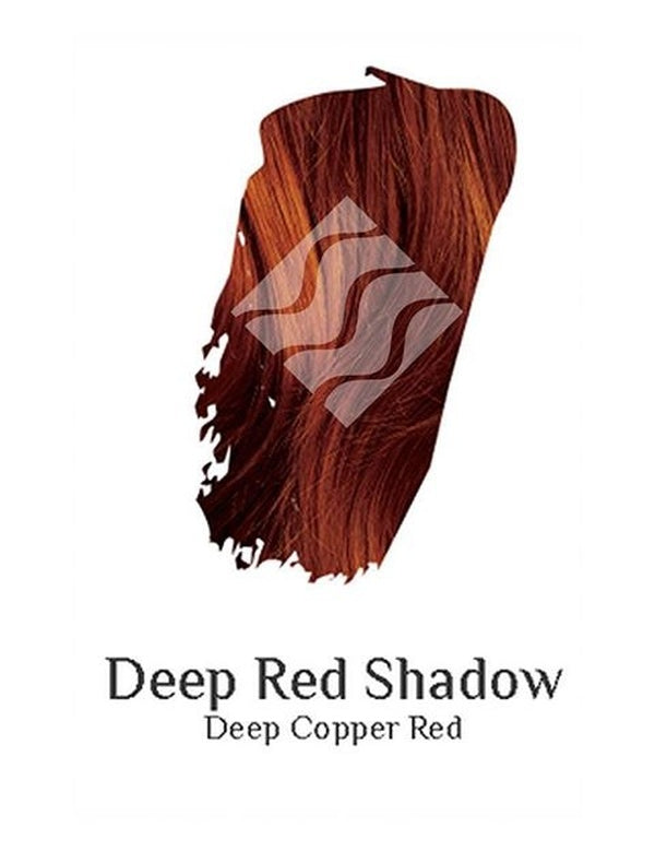 Desert Shadow Organic Hair Colour – official Deep Copper Red hair-colour result swatch, shade Deep Red Shadow, SKU DRed-100