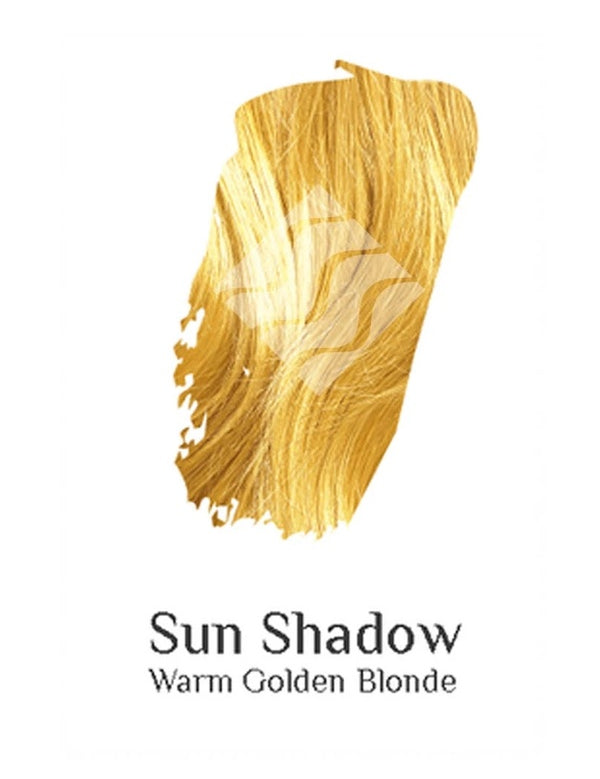 Desert Shadow Organic Hair Colour – official Warm Golden Blonde hair-colour result swatch, shade Sun Shadow, SKU Sun-100
