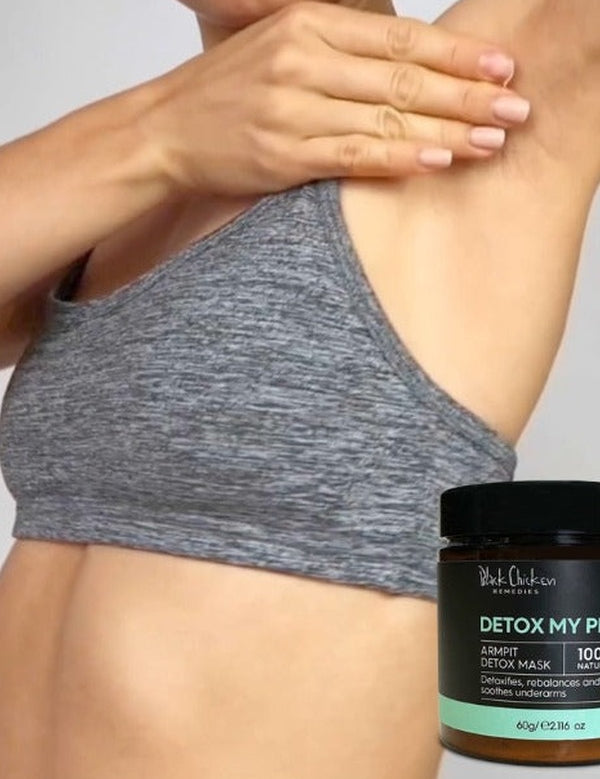 Detox underarms effectively with our Australian Made armpit detox mask – Black Chicken Remedies Detox My Pits Armpit Detox Mask 60g