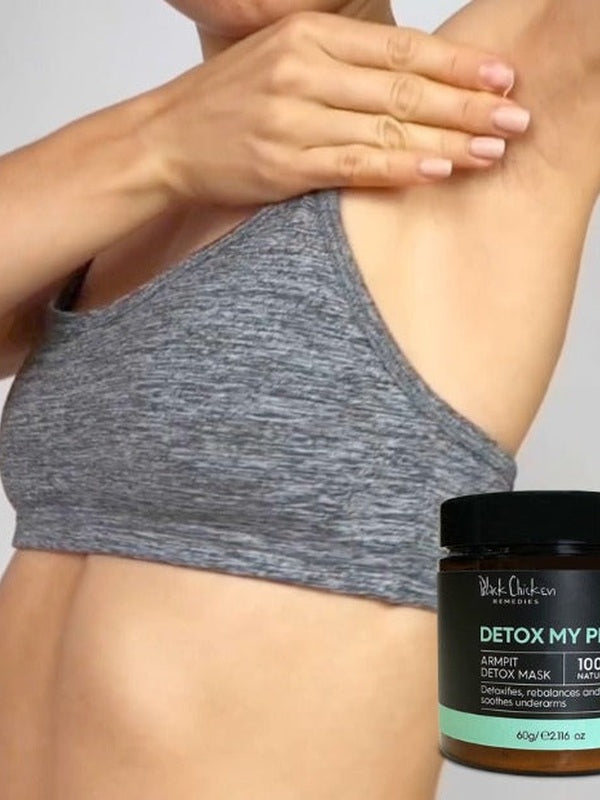 Detox underarms effectively with our Australian Made armpit detox mask – Black Chicken Remedies Detox My Pits Armpit Detox Mask 60g
