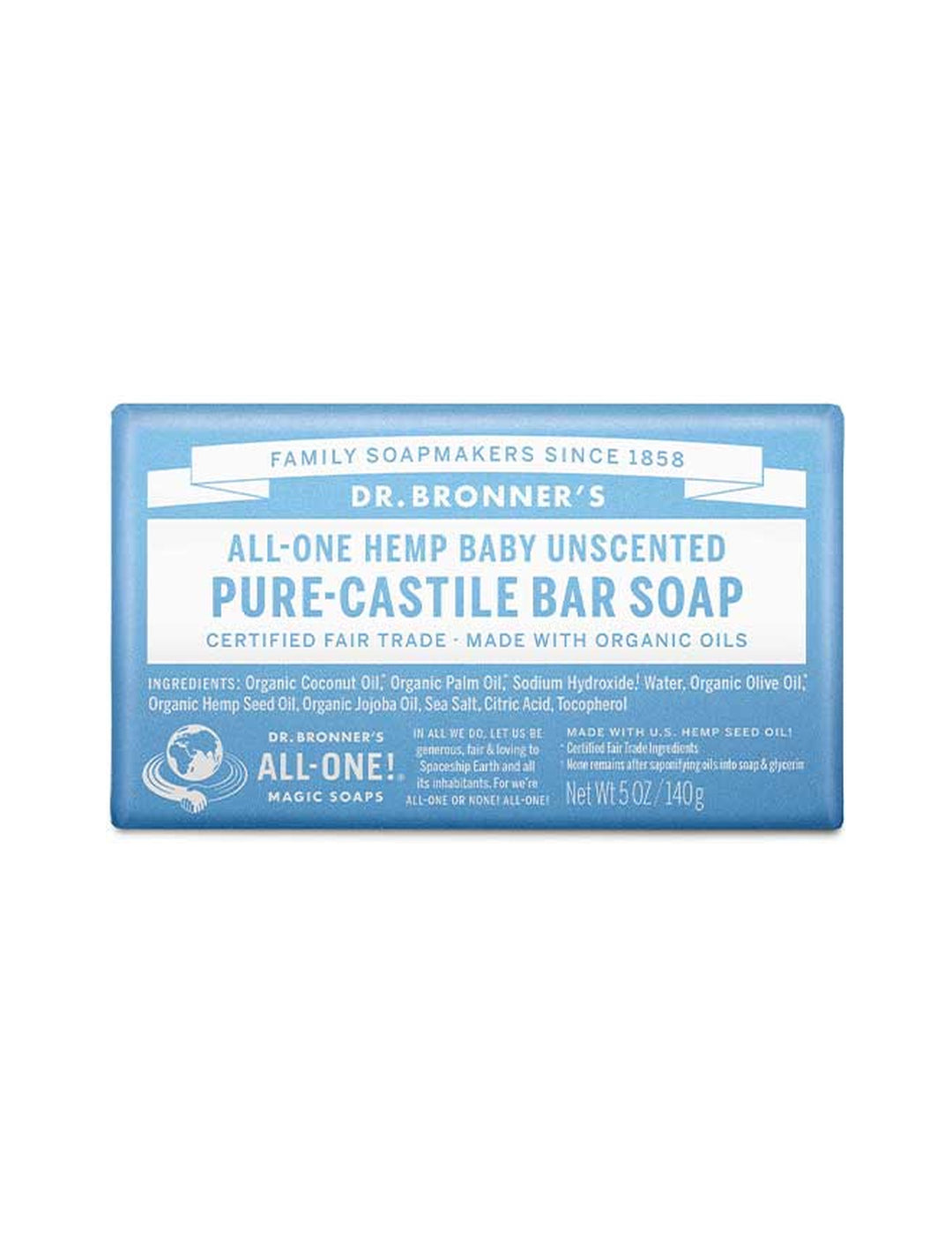 Dr. Bronner's Pure-Castile Bar Soap Baby Unscented 140g