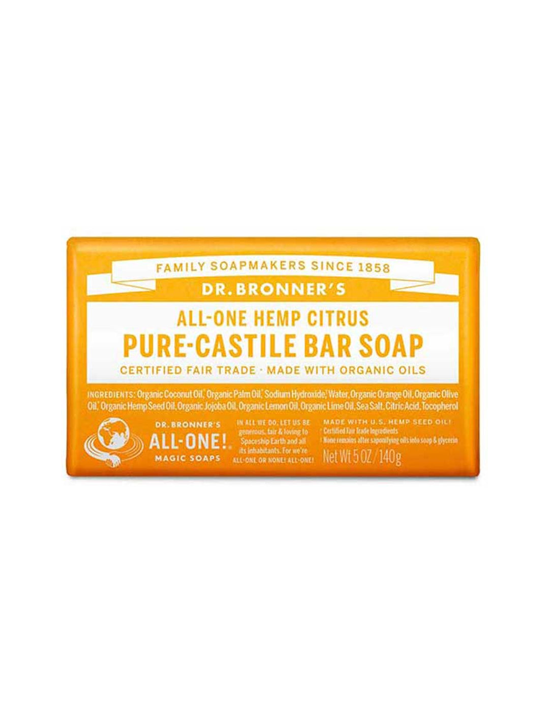 Dr. Bronner's Pure-Castile Bar Soap Citrus 140g
