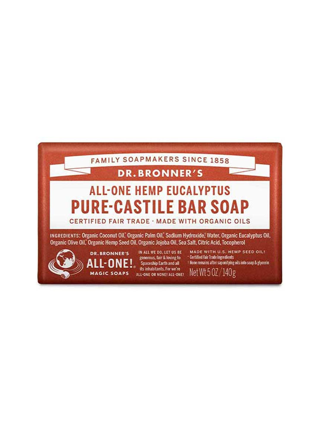Dr. Bronner's Pure-Castile Bar Soap Eucalyptus 140g