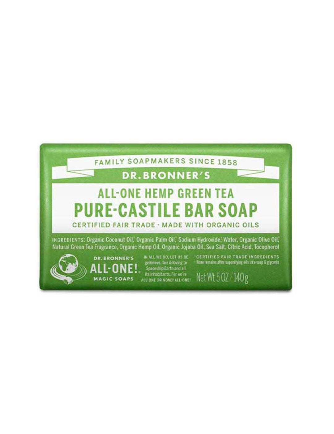Dr. Bronner's Pure-Castile Bar Soap Green Tea 140g