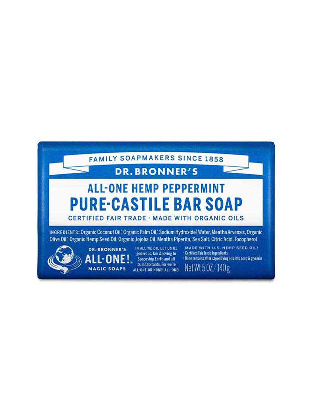 Dr. Bronner's Pure-Castile Bar Soap Peppermint 140g