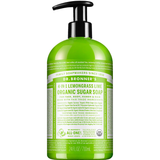 Dr. Bronner's Lemongrass Lime Organic Sugar Pump Soap 710ml in a green bottle with a black pump and white printed label, shown front-facing and centred on a plain white background.